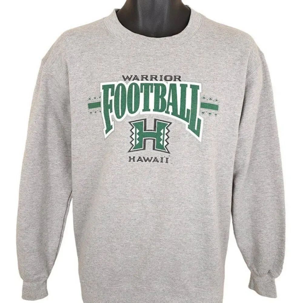Vintage Hawaii Rainbow Warriors Football Sweatshirt Mens Size Small Gray NCAA